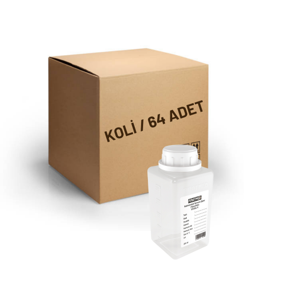 FIRATMED Su Numune Şişesi - Tiyosülfatsız - 500mL - Steril - Etiketli - Paket/64 Adet