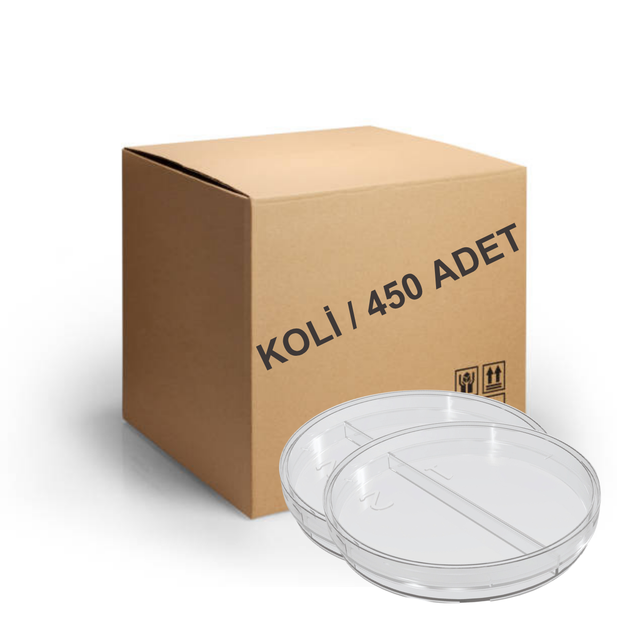 FIRATMED Plastik Petri Kabı - 90x15 mm - Bölmeli - Gama Steril - Paket/450 Adet
