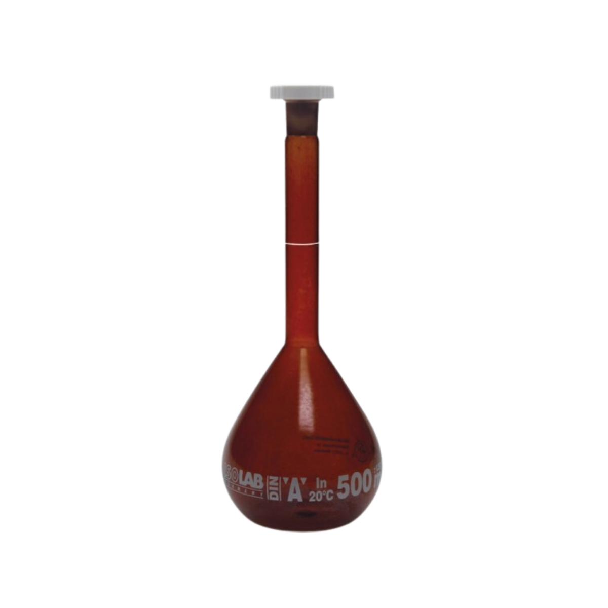 ISOLAB Balon Joje - Standard - Amber - A Kalite - Grup Sertifikalı - Beyaz Skala - 100 ml - NS 14/23