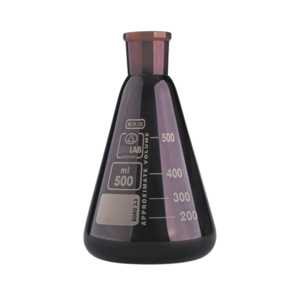 ISOLAB - Erlen - Cam - Şilifli - Amber - 50 ml - NS 29/32