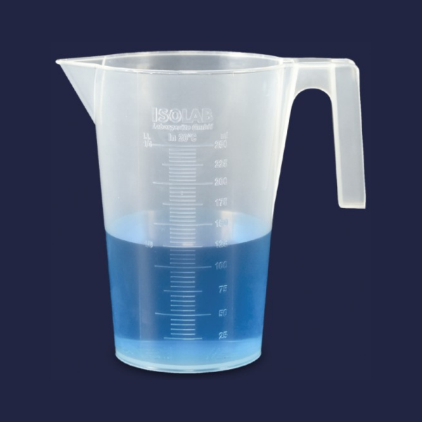 ISOLAB - Beher - Kulplu - P.P - Kısa Form - Kabartma Skala - 250 ml