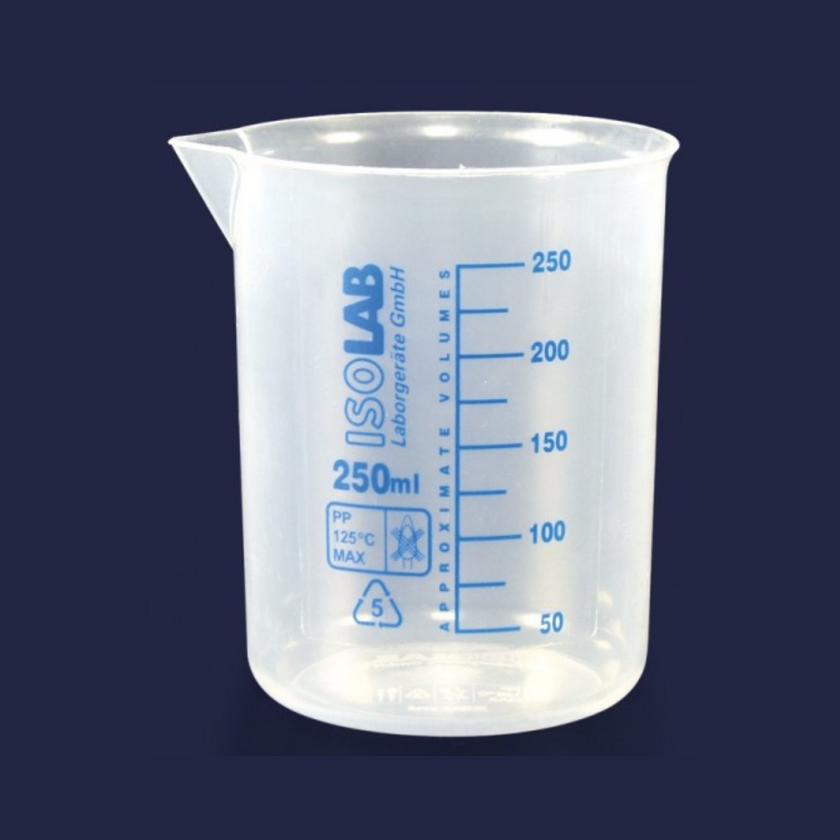 ISOLAB - Beher - P.P - Kısa Form - Mavi Skala - 2000 ml