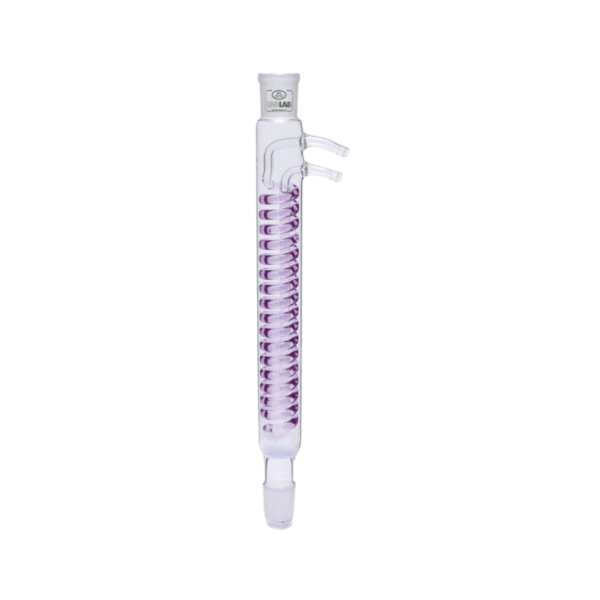 ISOLAB - Soğutucu - Dimroth - 250 mm - Dişi Şilif : NS 29/32 - Erkek Şilif : NS 29/32 - Cam Yan Kol